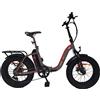 Smartway M4 Matt Titanium & Shining Red E-Bike Fat Bike Pieghevole 20"" 48V 13Ah"
