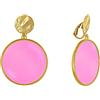Schmuck Les Poulettes LES POULETTES BIJOUX - Orecchini Clip in Metallo Dorato Cerchio Colorato Traslucido - Fucsia