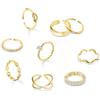 ALEXCRAFT Anelli Donna Oro Regolabili 10 Pezzi Set Anelli Oro Donna Anello Mignolo Dorato Fedine Sottili Per Tutte Le Dita Pollice Piede a Fascia Placcato Oro 14K
