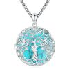 Eusense Collana con Ciondolo Dell'albero Della vita in Argento 925 con Ciondolo Dell'albero Della Vita in Turchese Regalo di Gioielli per Donne e Ragazze