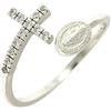 Holyart Anelli con croce: Anello medaglia miracolosa argento 925 e zirconi bianchi