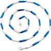 amorili Collana Uomo Acciaio Inox Classico e Blu 60 cm - Maglia a Barrette Romboidali 2,5 mm - Catena Lunga Maschile Elegante Resistente