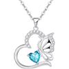Tusuzik Collana Donna Argento 925 Collana Cuore Farfalla dicembre Birthstone Necklace Idee Regalo Gioielli Donna per Mogile/Sorella/Amiche Regali Anniversario Compleanno Festa della Mamma Valentin's Day