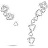 Swarovski Orecchino a Clip Millenia, Singolo, Asimmetricat, Set, Bianco, Placcato Rodio