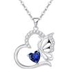 Tusuzik Collana Donna Argento 925 Collana Cuore Farfalla Settembre Birthstone Necklace Idee Regalo Gioielli Donna Regali Anniversario Compleanno Festa della Mamma Valentin's Day