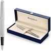 Waterman Hémisphère - Penna roller con incisione, penna di lusso personalizzata, regalo elegante per uomo e donna, inchiostro nero (acciaio inox C.C.)