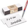 Magstick 25 etichette magnetiche scrivibili Magstick® I 7 x 4 cm bianco I pellicola magnetica scrivibile I strisce magnetiche per scrivere I mag073