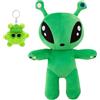 VgxRolq Peluche alieno da 35 cm, morbido peluche alieno con portachiavi in peluche, mini ciondolo a carbone, regalo per la casa, la camera da letto