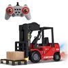 Mostop Carrello elevatore telecomandato, giocattolo 1/24 Rc carrello elevatore giocattolo, con scatole/argilla e spray luminoso, due batterie ricaricabili e caricabatterie, tecnica giocattolo auto