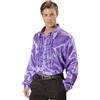 W WIDMANN MILANO Party Fashion - 70 Anni di Camicie con Volant da Uomo, Camicia Disco Fever Lucida, Carnevale, Festa a Tema