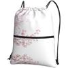 YYHHAOFA Zainetto con coulisse e cerniera, con stampa di alberi di ciliegio, leggero, impermeabile, con tasca, per viaggi, sport, yoga