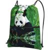 YYHHAOFA Zaino con coulisse e cerniera, con stampa panda, leggero, impermeabile, con tasca, per viaggi, sport, yoga
