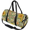 GuoChe Borsone sportivo rotondo leggero con tasca interna borsa da palestra per uomo donna borsone per viaggi sport fiori selvatici fiori botanici margherite dente di leone libellula
