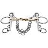 AMONIDA Accessorio Durevole con Punta Pelham in Acciaio Inossidabile a Doppio Snodo per da Equitazione 4 Cm/1,6 Pollici - Bellissimo Connettore in Ottone Silicio