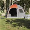 Mandloder Mangloder Tenda Familiare Igloo per 6 Persone, Grigio e Arancione, in Poliestere con Rivestimento in PU, Impermeabile, Antivento e Traspirante, con Connettore E, Leggera, Ideale per Campeggio
