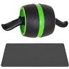 SPRINGOS AB Roller con Tappetino | Rullo per Addominali | Ruota con Manico | Attrezzo per Addominali | Attrezzo per allenare i Muscoli | Rullo per Esercizi (Nero e Verde + Nero Opaco)