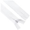 Sawoake unsichtbare Reißverschlüsse 41 CM #3, Weiße Nylon-Spule Reißverschlüsse 2-Pack für Nähen, Röcke, Taschen, Kissen (Weiß, 41 CM, 2 Stück)