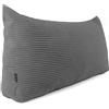 POKAR Cuscino da Lettura 70x40x20 cm | Cuscino Schienale Divano in Velluto Corduroy con Appoggio Schiena Grande | Cuscino Triangolare Cuneo Testata Letto | Certificato Oeko Tex 100 | Grigio Scuro