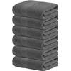 Infinitee Xclusives Set di 6 asciugamani per bagno grigio scuro (40,6 x 71,1 cm) 600 g/m², 100% cotone ultra morbido, asciugatura rapida, set di asciugamani di qualità alberghiera (grigio ombra)