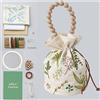 Smart-Feather Kit di Borse da Ricamo Con Coulisse per Principianti - Fai da Te per Adulti Con Motivi e Cerchio in Bambù (A)