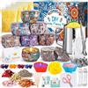 AGOVXTI Kit per Fabbricazione Candele, Kit per Candele Fai da Te, Kit per Fusione Cera per Principianti DIY Set Regalo con Cera di Soia,8 Candele Barattoli,8 Coloranti,3 Stampo in Silicone,30 Stoppini