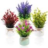 LEIMEND 4 Pezzi Fiori Artificiali Piantine Finte Decorative con Vasetto Fiori Finti Per Decorazioni Per Decorazioni Per la Casa la Scrivania L'ufficio Il Giardino E Il Patio
