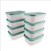 TUPPERWARE Contenitore per congelatore, 8 x 450 ml, cristallo di ghiaccio petrolio + mini imbuto viola