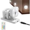 Generico 3 Confezioni Scale Senza Fili - Dischi LED RGB Ricaricabili Sensore Movimento Con Base Ricarica E Telecomando | Illuminazione LED Sotto-Mobile, Guardaroba E Ambiente Per Scale, Armadi E Comodino