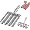 OUTALIZ Polpette Maker Macchina, 4 Tubi Sferici per Polpette, Former per Polpette in Acciaio Inox, Polpettista con Cucchiaio, Kitchen Polpette Maker Multifunzione Cucina, Kitchen Meatball Maker