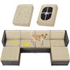 Sfcover Impermeabile Federe Per Cuscino Divano Copricuscini Elasticità Giardino Rattan Esterni E Patio Coperte Del Cuscino Per Cuscini Pallet Legno (beige,W90-120 D90-120cm)