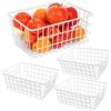 MUKSUET 4 cestini per congelatore, impilabili, per congelatori, 28,5 x 22 x 12 cm, con maniglie, per armadietti, bagno, cucina, dispensa, bianco