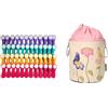 trendfinding Mollette per bucato - con impugnatura e interno morbidi Softgrip/Softtouch - 48 pezzi + sacchetto viola - 12 viola, 12 turchese, 12 giallo, 12 rosa