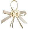 PuntoCasaStore 12 PZ Applicazione Numero 50° Plexiglass Gold con Fiocco e Fiori Decorativi Bomboniere Nozze Oro Anniversario Matrimonio Evento