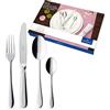 Villeroy & Boch - Oscar Set di Posate 24 Pezzi Argento, Lavabile in Lavastoviglie, 6 Persone Platino, Forchette, Coltelli, Cucchiaio, Acciaio Inossidabile