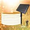 KISUFU Striscia LED COB solare da 24 V, IP65, impermeabile, 320 LED/m, con luce solare da 1200 mAh, 8 modalità, pannello solare per giardino, patio, compleanno, matrimonio, decorazione esterna.