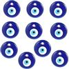 JFangZHZH Perline Occhio Malocchio 3cm,10 Pezzi Evil Eye Charm Occhio in Vetro Blu Perline Occhio Turco,Amuleto Portafortuna DIY,per Portafortuna Decorazione Collana Gioielli Making