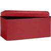 fashion home Pagano Cassapanca Contenitore Rettangolare Pieghevole 80L Pouf con Seduta Imbottita in Similpelle Carico 200 kg per Camera Soggiorno colore ROSSO
