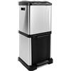 KARAT Pattumiera con 3 scomparti, 2 x 8 litri + 1 x 16 litri, secchio interno rimovibile con manico, apertura a pedale, sistema di raccolta differenziata, pattumiera per ufficio e cucina (James)