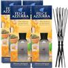 FEI FAN Felce Azzurra Diffusore Ambiente a Bastoncini, Fragranza THE BIANCO E OSMANTO, Formato 120ml + Ricambio 10 Bastoncini Per Diffusori Neri (4 Unità + Bastoncini)