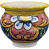 Sicilia Bedda - VASO IN CERAMICA SICILIANA - Decorazione Maioliche - Prodotto Artigianale di Alta Qualità (Fiore su Maioliche)