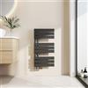 EMKE Scaldasalviette termoarredo, con Attacco Laterale, 762x400 mm, Radiatore da Bagno, Scaldasalviette per Asciugamani ad Acqua Calda,Porta Asciugamani, Scaldasalviette, Colore Nero, 342 Watt