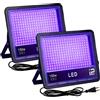 OUSIDE Faretto LED a luce nera, 150 W, 2 faretti UV, IP66 impermeabile, per esterni, con spina, 385-400 nm, per feste, Halloween, graffiti, discoteca