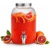 MOHOME Dispenser Bevande con Rubinetto in Vetro da 5 L Distributore Acqua Limonata Contenitore Trasparente Bibite Brocca Lavabile in Lavastoviglie Erogatori Acqua Ufficio Campeggio Aperitivo