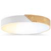 Alpinaluz Plafoniera LED da soffitto Ø 40 cm - Metallo bianco e legno naturale - 30 W con luce dimmerabile CCT (3000 K/4000 K/6000 K) - Stile nordico moderno per soggiorno, sala da pranzo o camera da