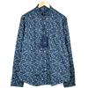Zapa Camicia ZAPA Uomo 3XL A Fiori Blu Con Colletto E Bottoni
