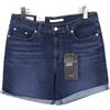 Levi's Classic Premium Big E Shorts Donna W28 Denim Sbiadito Stretch Con Zip