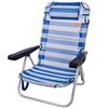 AKTIVE Sedia da spiaggia pieghevole, con cuscino, sedia multiposizione, 5 posizioni, 48x46x84 cm, altezza seduta 21 cm, supporta 100 kg, blu e bianco, Aktive Spiaggia