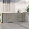 ACAGALA Armadietto da giardino in rattan sintetico, 4 porte, armadietto da balcone, 198 x 55,5 x 80 cm, grigio