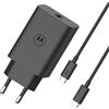 Audiosystem Carica Batterie Rapido Originale Motorola 68W per Moto Edge 70 / Edge 70 Pro/Edge 70 Fusion/edge 70 Neo Con Cavo 100cm USB Type C Turbo Power MC-682 Caricatore in Blister Nero