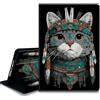Bxgolkgd Custodia per tablet per Kindle Paperwhite 2024 (12a generazione) e Kindle Colorsoft Signature Edition, funzione di accensione/spegnimento automatico, gatto in stile nativo americano